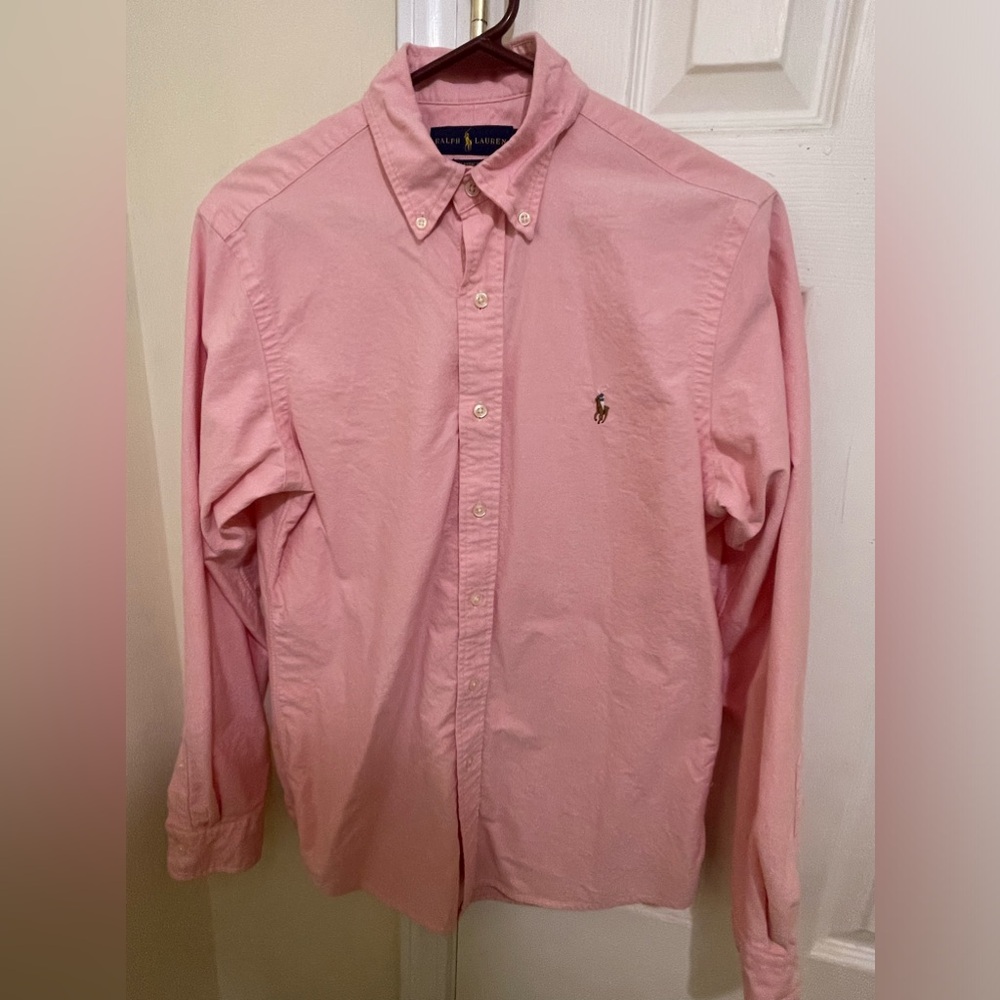 Pink polo dress shirt